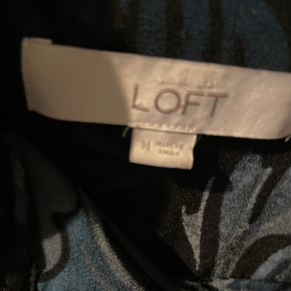 LOFT Blue and Black Patterned Dress - Picture 2 of 11